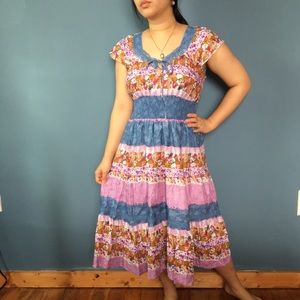🌼NWT Overdrive Boho Floral Peasant Dress